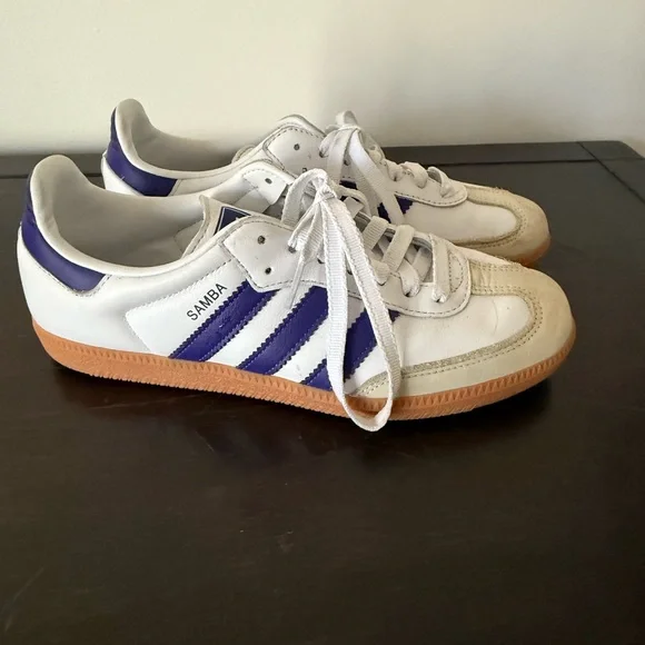 Adidas White and purple Samba Sneakers OG size 8 1/2 - Picture 12 of 12